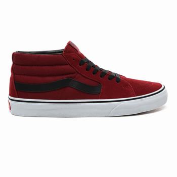 Vans Sk8-Mid - Miesten Korkeavartiset tennarit - Punainen/Valkoinen